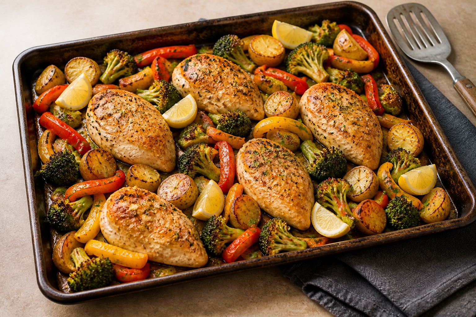 Sheet-Pan Lemon Garlic Chicken & Vegetables